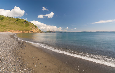 Rocks and mountains on the shores of the sea of Japan. Primorye, Russia. Скалы и горы на берегах Японского моря. Приморье, Россия.