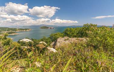 Rocks and mountains on the shores of the sea of Japan. Primorye, Russia. Скалы и горы на берегах Японского моря. Приморье, Россия.