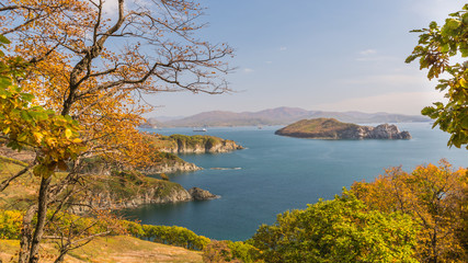 Rocks and mountains on the shores of the sea of Japan. Primorye, Russia. Скалы и горы на берегах Японского моря. Приморье, Россия.