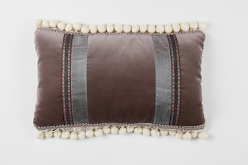Decorative Pillow in victorian style isolated on white backgroun