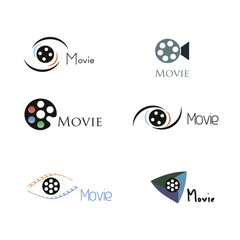 movie logo design icon set