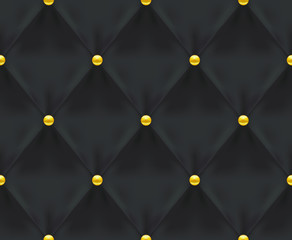 Black Quilted Seamless Vector Pattern