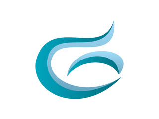 Fototapeta na wymiar G Letter Wave Logo