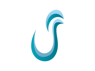 Fototapeta premium J Letter Wave Logo