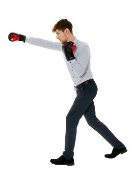 Businessman with boxing gloves