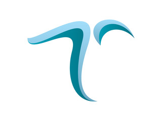 T Letter Wave Logo