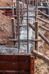 pillar and beam being constructed at construction site