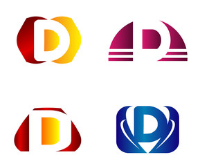 Set of letter D logo icons design template elements. Collection of vector signs
