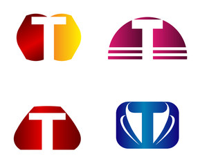 Letter T logo Icons Set Vector Graphic Design
