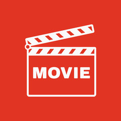 The clapper board icon. Movie symbol. Flat