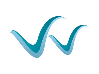 W Letter Wave Logo