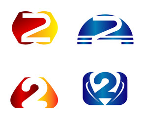 Abstract icons for number 2 logo
