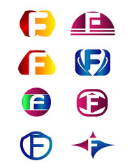 Set of letter F logo
