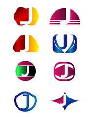 Set of letter J logo
