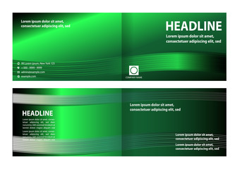 Vector empty bi-fold brochure print template design
