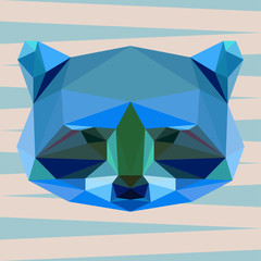 abstract geometric polygonal raccoon