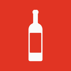 The wine icon. Bottle symbol. Flat