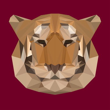 Abstract geometric polygonal tiger