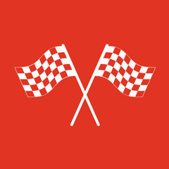 The checkered flag icon. Finish symbol. Flat