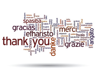 Vector conceptual thank you word cloud