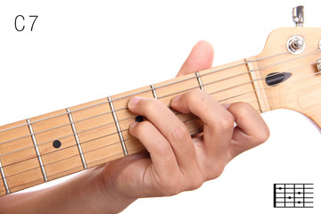 C dominant seventh guitar chord tutorial