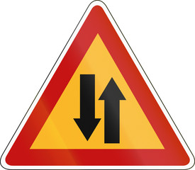 South Korea road sign - Two way traffic