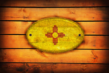 Wooden New Mexico flag.