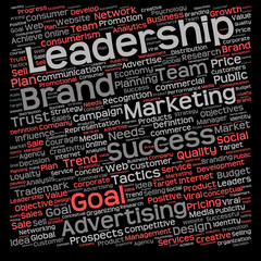 Conceptual business leadership word cloud
