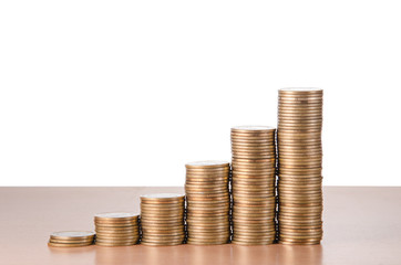 Growing Stack of coins , Saving plan