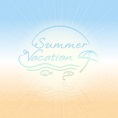 Summer time abstract background for summer vacation in vector