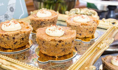 chocolate cupcake in coffee shop