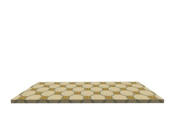 Empty top of floor tile table or counter isolated on white background. For product display