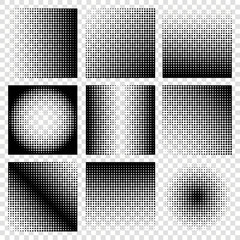 Halftone vector set of backgrounds