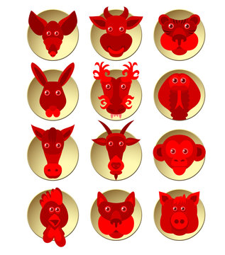 Chinese zodiac animal icons