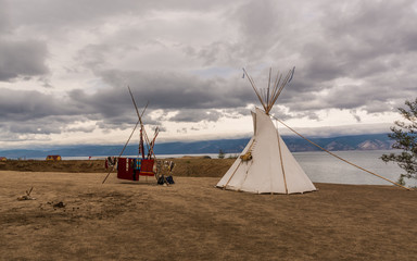 The Lake Baikal. Mountains, Islands and waves. Russia.Озеро Байкал. Горы, острова и волны. Россия.