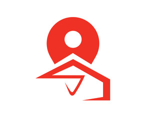 Location, Map, Real Estate, House, Home, And Direction Logo