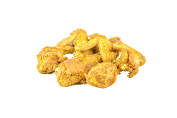 Fried chicken isolated white background