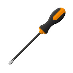 Vector illustration. Screwdriver in flat design isolated on white background 