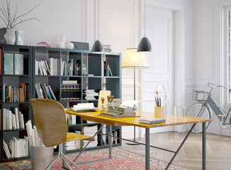  vintage office desktop in old apartment - retro style schreibti