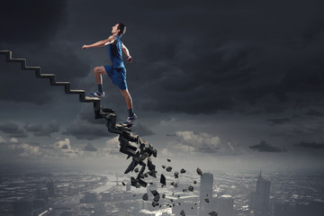 Sportsman overcoming challenges