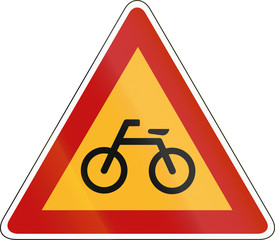 South Korea road sign - Cyclists and moped riders