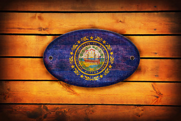 Wooden New Hampshire flag.
