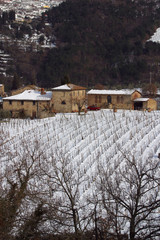 Fototapeta na wymiar Toscana, Chianti con neve.