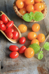 fresh tomatoes with mint leaves