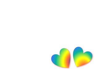 Two Rainbow Hearts.