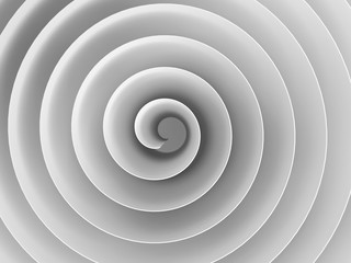 White 3d spiral with soft shadows, digital art