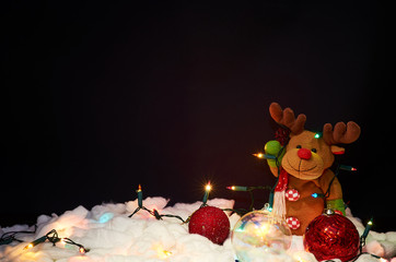 Christmas decoration on black background