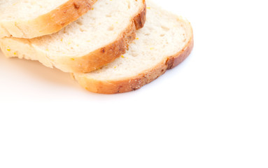 Sliced bread isolated on white background