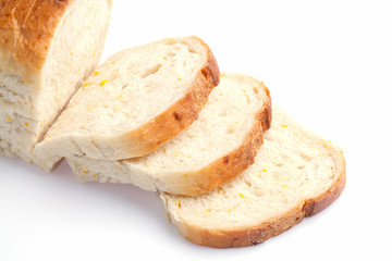 Sliced bread isolated on white background