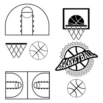 Basketball Game Objects Icons